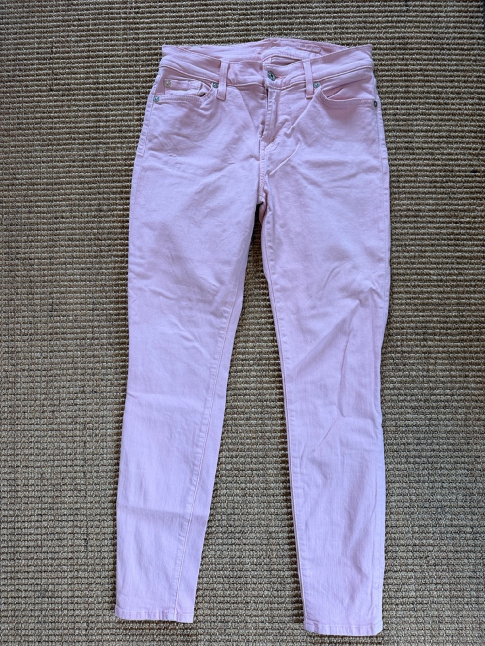7 for all mankind Light Pink Skinny ankle Jeans
